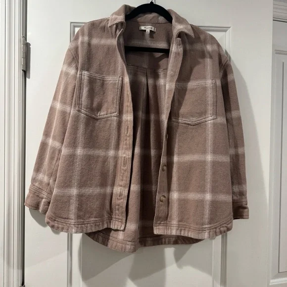 Madewell Flannel Kentwood Oversized Shirt-Jacket in Windowpane - Picture 6 of 9